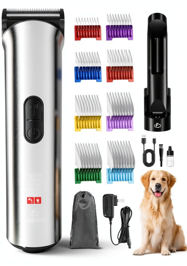 FuzzyFix Nova 5X Dog Clippers 5 Speed Cordless Grooming Kit-0