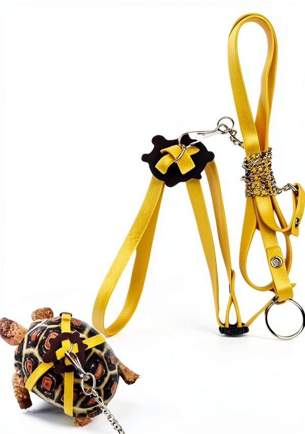 Cyhaen Turtle Harness Soft Leather Adjustable Reptile Leash-0