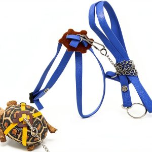 Cyhaen Turtle Leash Soft Leather Adjustable Reptile Harness-0
