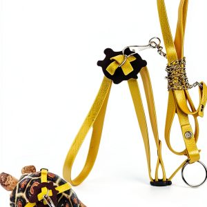 Cyhaen Turtle Leash Soft Leather Adjustable Reptile Harness-0