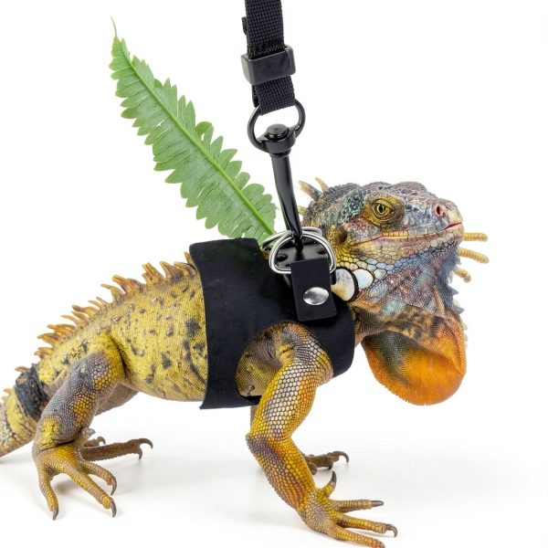 Goktvai Bearded Dragon Harness Soft Leather Reptile Leash-2