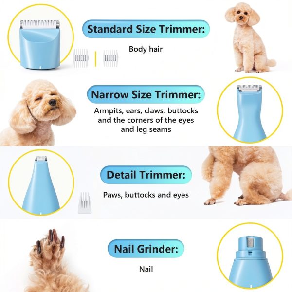 SUPRENT Dog Grooming Clippers Ceramic Blade Cordless Kit-3