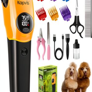 Kapvis Dog Grooming Clipper Kit LED Light Type C Charging-0