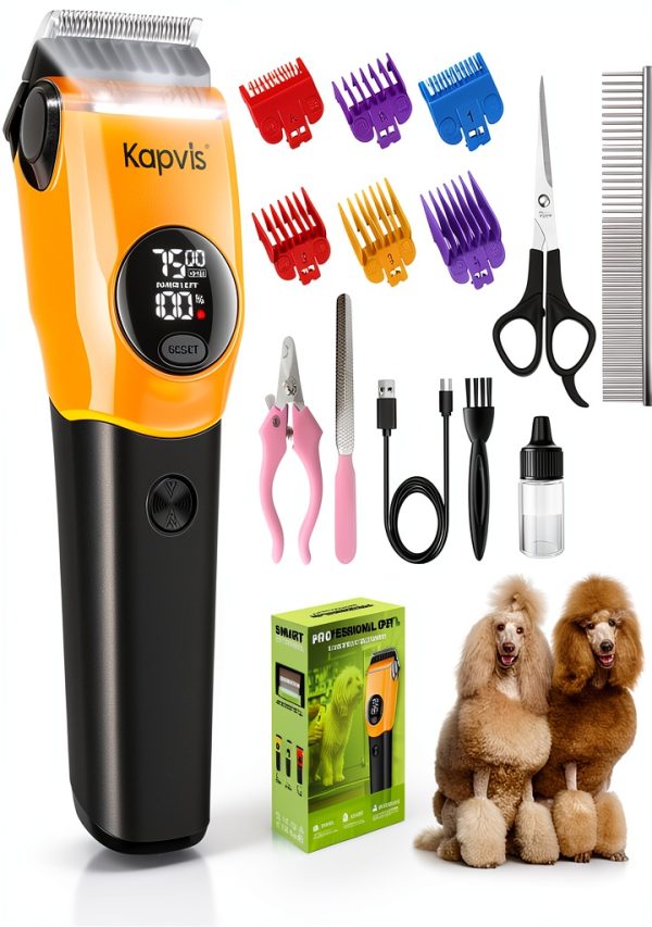 Kapvis Dog Grooming Clipper Kit LED Light Type C Charging-0