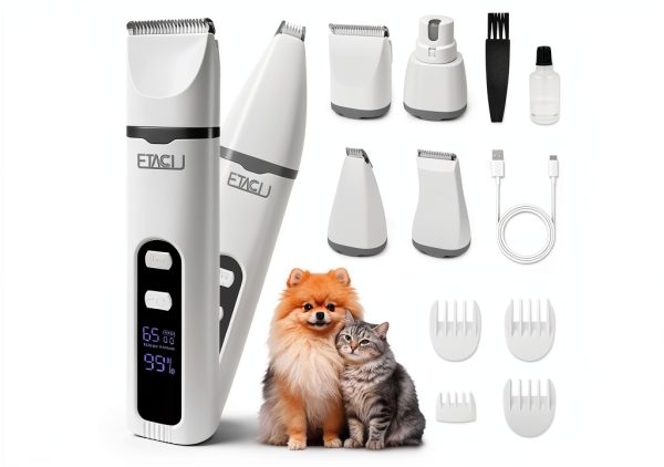 ETACCU Dog Grooming Clippers Low Noise Cordless USB C-0