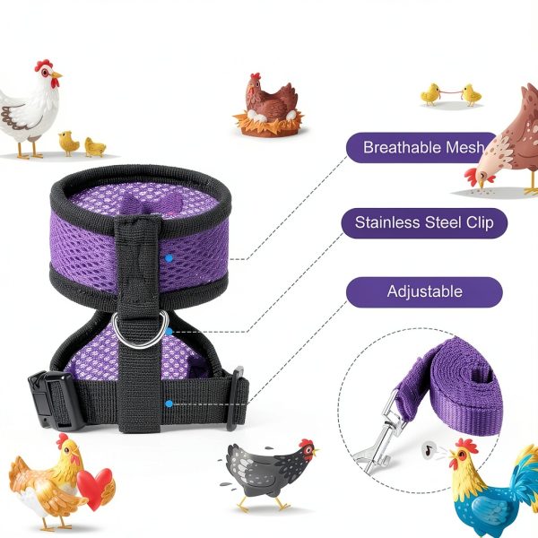 Boao Chicken Harness Nylon Adjustable Pet Vest-3