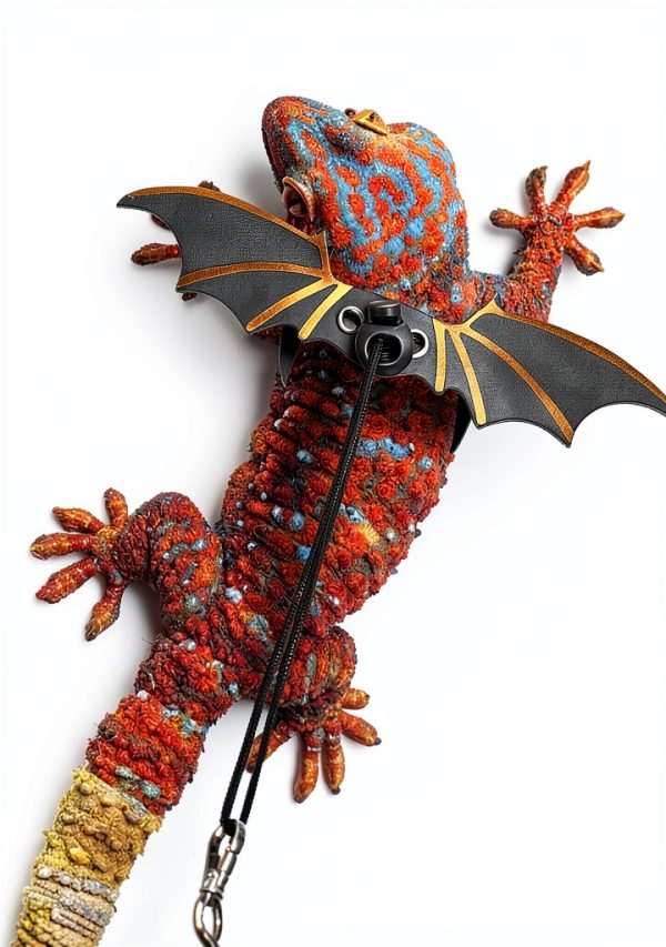 Bearded Dragon Leash Tucnoeu Leather Harness-4