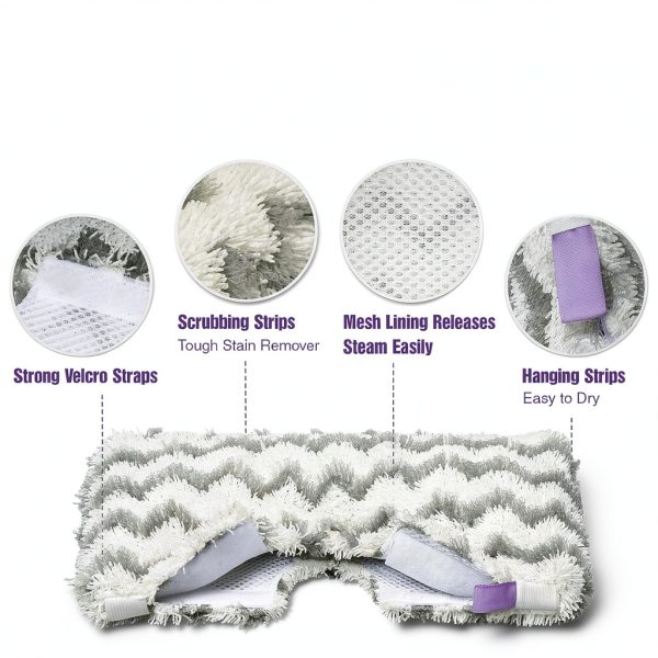 Steam Mop Replacement Pads NXPPYY Microfiber Washable Reusable 3 Pack-1